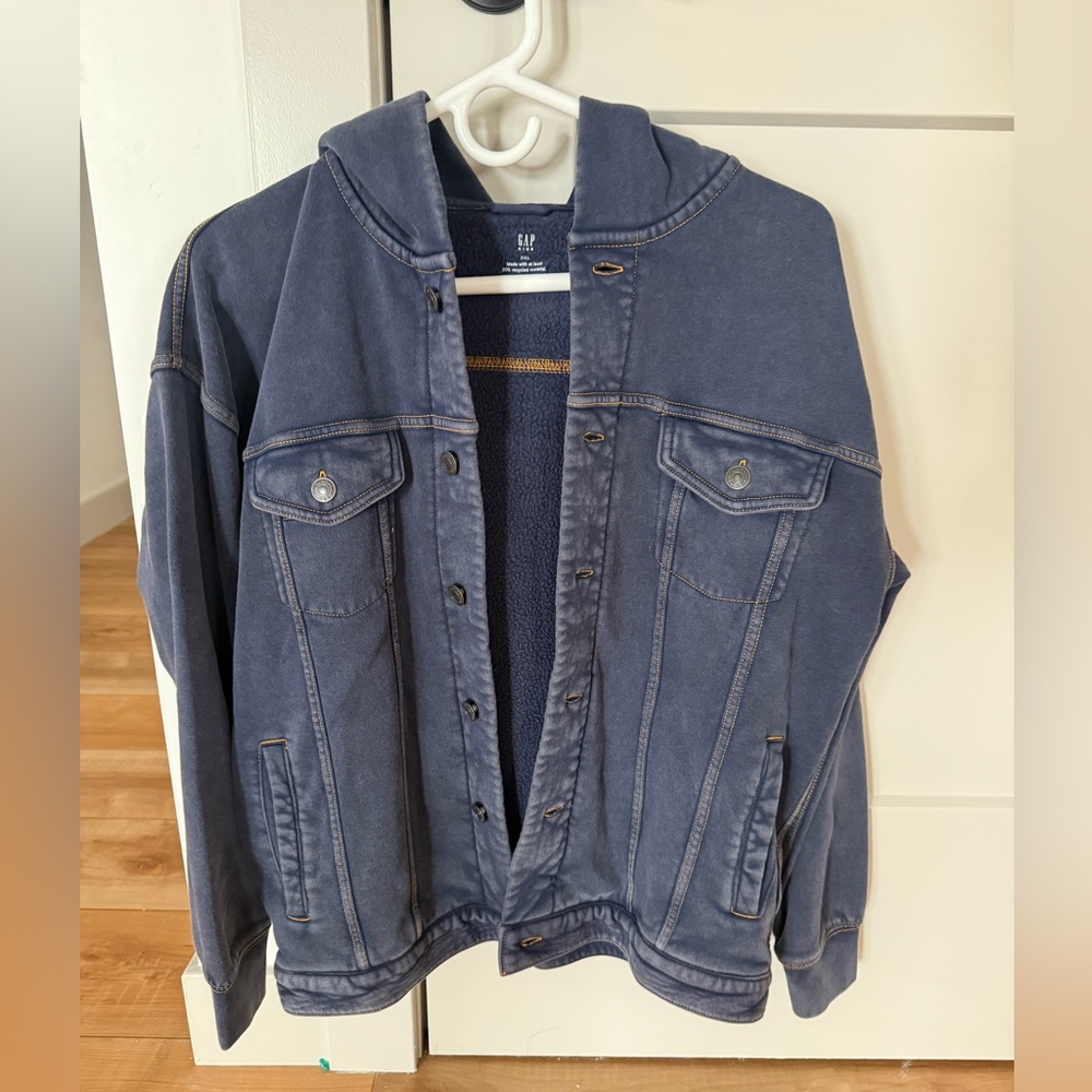 Gap Kids Hooded Icon Sweatshirt Denim Jacket